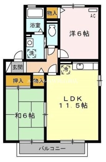 間取図 宇野線<宇野みなと線>/備前西市駅 徒歩34分 1階 築25年