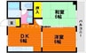 山陽本線（中国）/岡山駅 バス:35分:停歩10分 1階 築37年 2DKの間取り