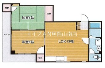 間取図 山陽本線（中国）/岡山駅 バス35分千鳥町下車:停歩3分 2階 築32年