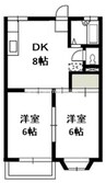 山陽本線（中国）/岡山駅 バス:29分:停歩2分 2階 築35年 2DKの間取り
