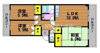 間取図 山陽本線（中国）/岡山駅 バス30分岡電バス・並木町2丁目下車:停歩2分 2階 築27年