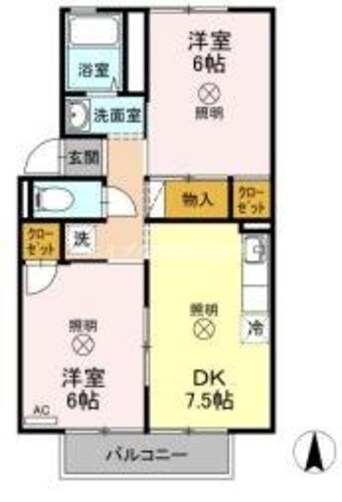 間取図 宇野線<宇野みなと線>/備前西市駅 徒歩21分 1階 築35年