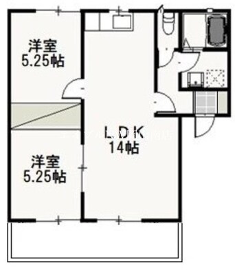 間取図 山陽本線（中国）/岡山駅 バス31分福田下車:停歩11分 1階 築21年