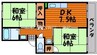 岡山市電清輝橋線<岡山電気軌道>/清輝橋駅 徒歩31分 1階 築34年 2DKの間取り