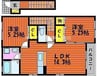 宇野線<宇野みなと線>/早島駅 徒歩11分 2階 築17年 2LDKの間取り
