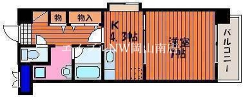 間取図 山陽本線（中国）/岡山駅 徒歩30分 7階 築18年