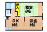 岡山市電清輝橋線<岡山電気軌道>/清輝橋駅 徒歩25分 2階 築38年 2DKの間取り