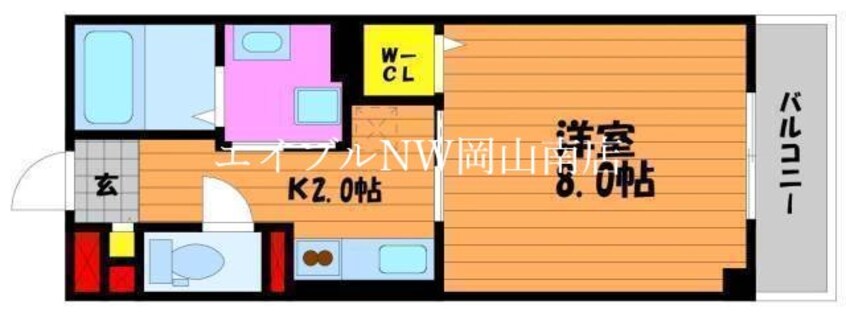 間取図 宇野線<宇野みなと線>/大元駅 徒歩9分 3階 築7年