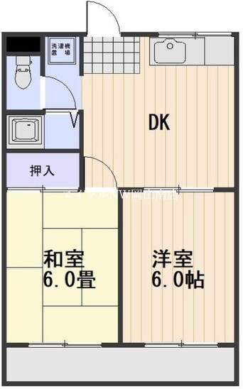 間取図 山陽本線（中国）/岡山駅 バス24分三浜下車:停歩2分 3階 築34年