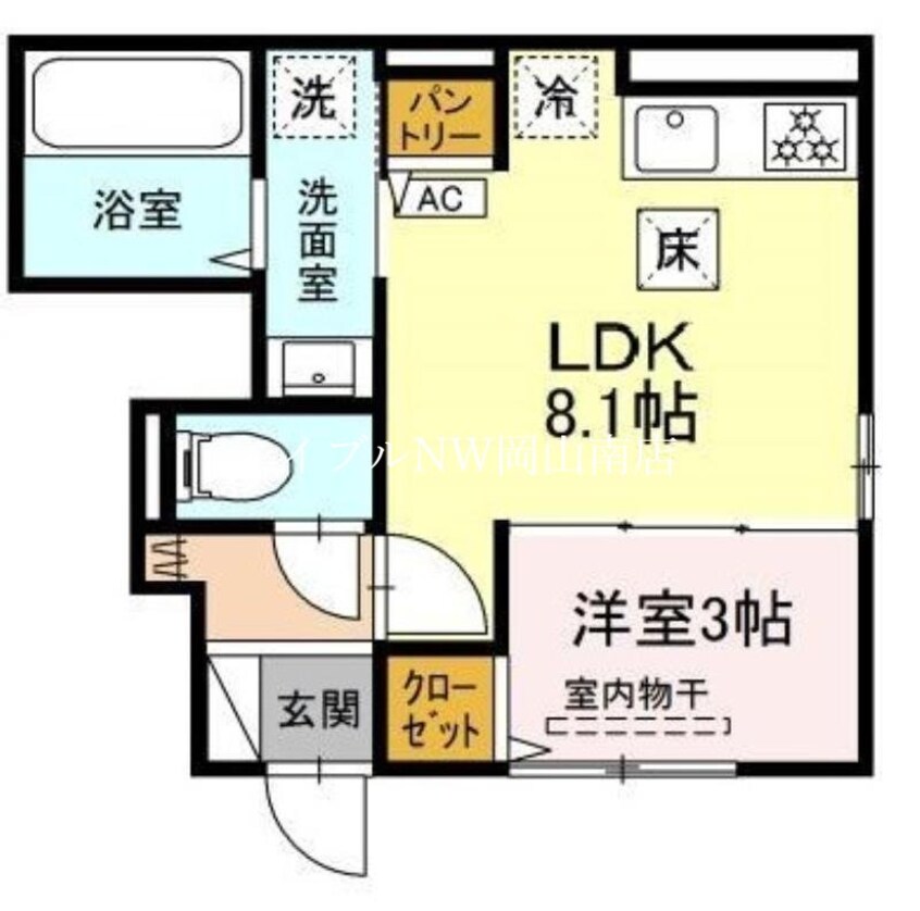 間取図 山陽本線（中国）/岡山駅 徒歩10分 1階 1年未満