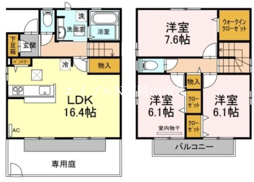 間取図 山陽本線（中国）/北長瀬駅 徒歩23分 1階 築10年