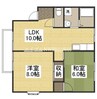宇野線<宇野みなと線>/大元駅 徒歩12分 1階 築30年 2LDKの間取り