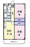 岡山市電清輝橋線<岡山電気軌道>/清輝橋駅 徒歩35分 1階 築33年 2DKの間取り