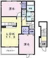 岡山市電清輝橋線<岡山電気軌道>/清輝橋駅 徒歩40分 2階 築17年 2LDKの間取り