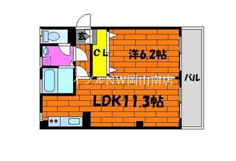 間取図 宇野線<宇野みなと線>/大元駅 徒歩14分 2階 築18年