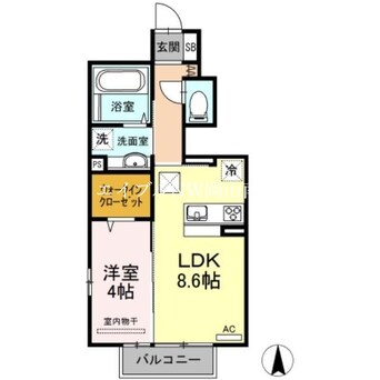 間取図 吉備線<桃太郎線>/備前三門駅 徒歩8分 1階 築8年