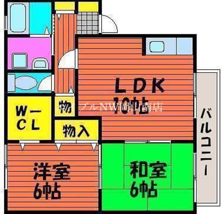 間取図 山陽本線（中国）/岡山駅 バス35分福田公会堂前下車:停歩7分 1階 築23年