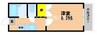 岡山市電清輝橋線<岡山電気軌道>/清輝橋駅 徒歩46分 3階 築33年 1Kの間取り