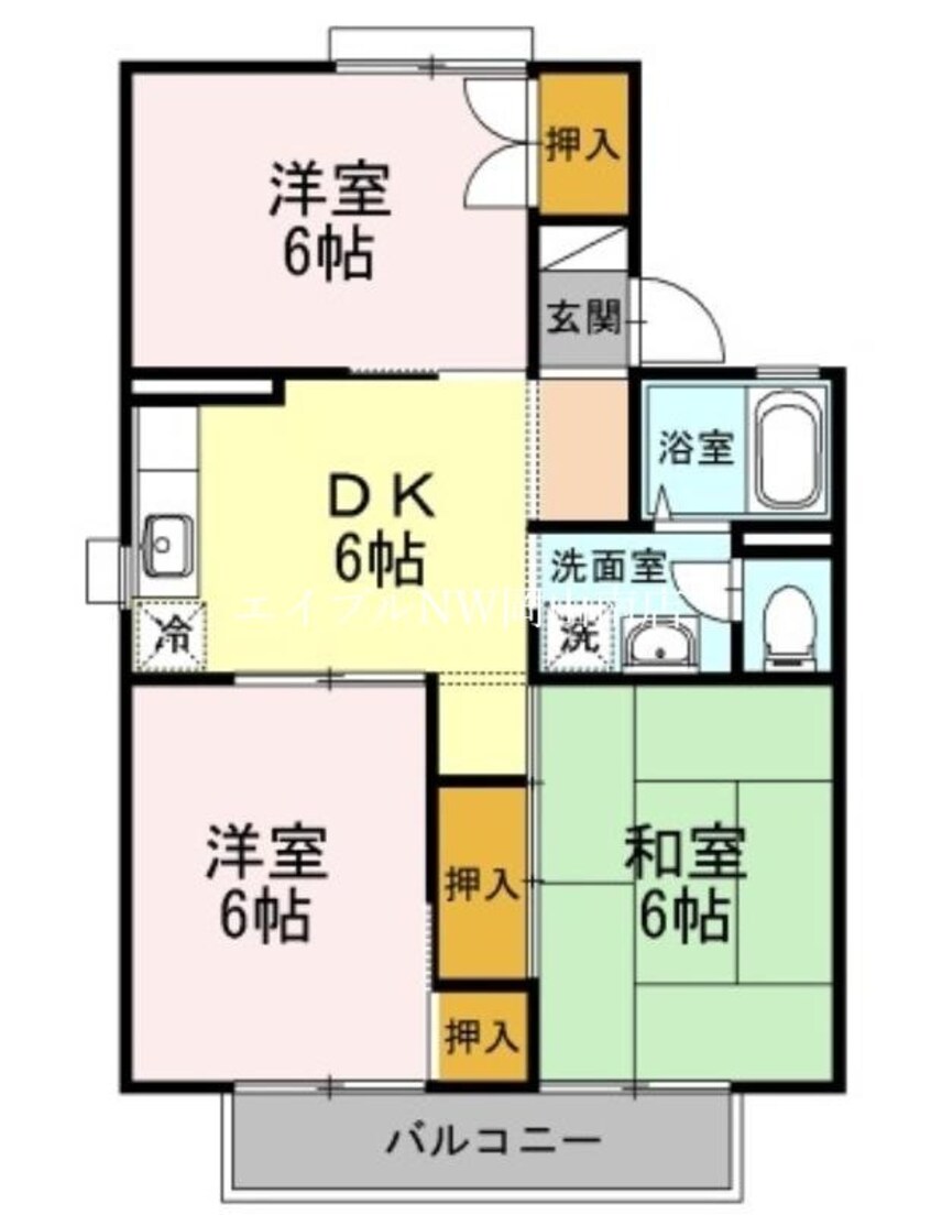 間取図 宇野線<宇野みなと線>/備前西市駅 徒歩33分 2階 築38年