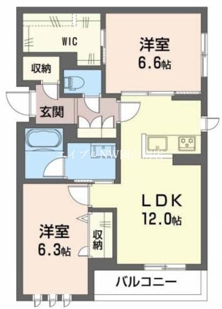 間取図 宇野線<宇野みなと線>/大元駅 徒歩17分 2階 建築中