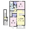 瀬戸大橋線/植松駅 徒歩3分 2階 築6年 2LDKの間取り