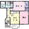 宇野線<宇野みなと線>/備前田井駅 徒歩24分 1階 築22年 2DKの間取り