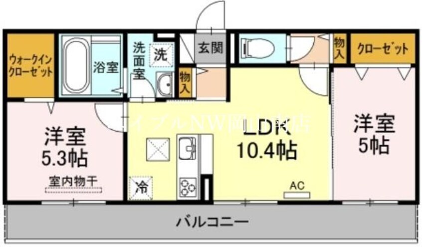 間取図 山陽本線（中国）/庭瀬駅 徒歩34分 1階 築6年