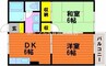 宇野線<宇野みなと線>/備前田井駅 徒歩4分 1階 築29年 2DKの間取り