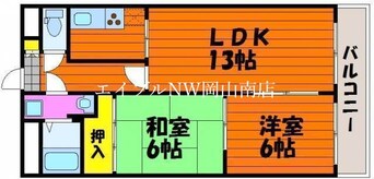 間取図 山陽本線（中国）/岡山駅 徒歩23分 3階 築34年