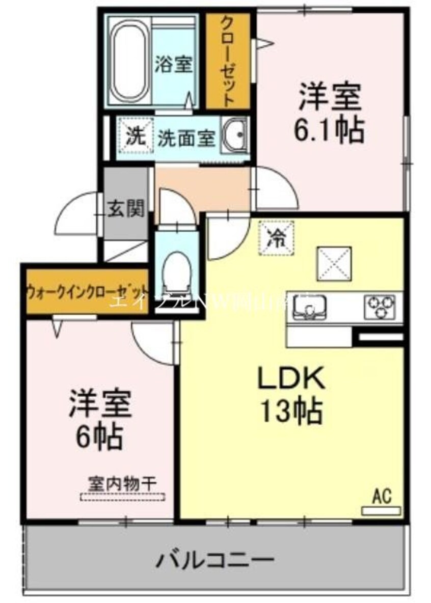 間取図 岡山市電東山本線<岡山電気軌道>/東山・おかでんミュージアム駅 徒歩35分 1階 築6年