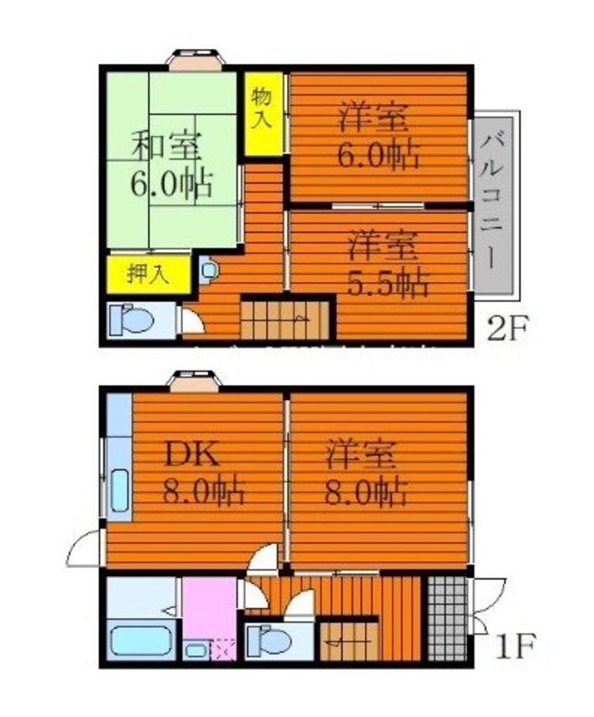 間取図 宇野線<宇野みなと線>/妹尾駅 徒歩23分 2階 築22年