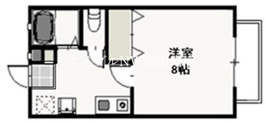 間取図 宇野線<宇野みなと線>/大元駅 徒歩9分 2階 築25年