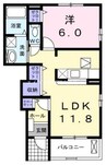 宇野線<宇野みなと線>/備前田井駅 徒歩18分 1階 築15年 1LDKの間取り