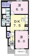 宇野線<宇野みなと線>/早島駅 徒歩13分 1階 築10年 2DKの間取り