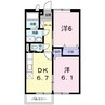 宇野線<宇野みなと線>/八浜駅 徒歩99分 2階 築26年 2DKの間取り