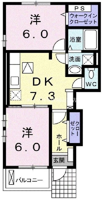 間取図 宇野線<宇野みなと線>/常山駅 徒歩20分 1階 築14年