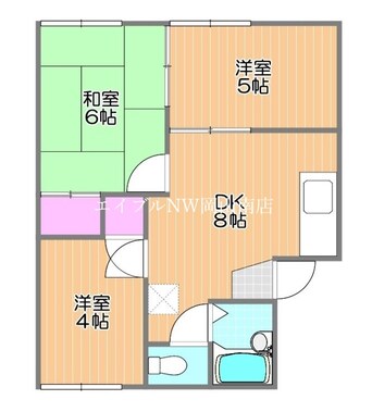 間取図 宇野線<宇野みなと線>/大元駅 徒歩14分 1階 築36年