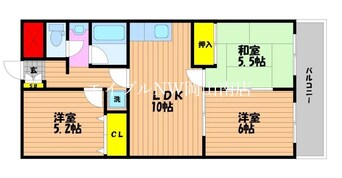 間取図 山陽本線（中国）/北長瀬駅 徒歩16分 3階 築29年