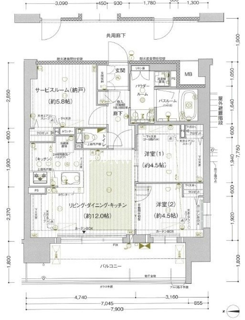 間取図 山陽本線（中国）/岡山駅 徒歩8分 15階 築1年