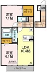 岡山市電東山本線<岡山電気軌道>/東山・おかでんミュージアム駅 徒歩33分 2階 築6年 2LDKの間取り