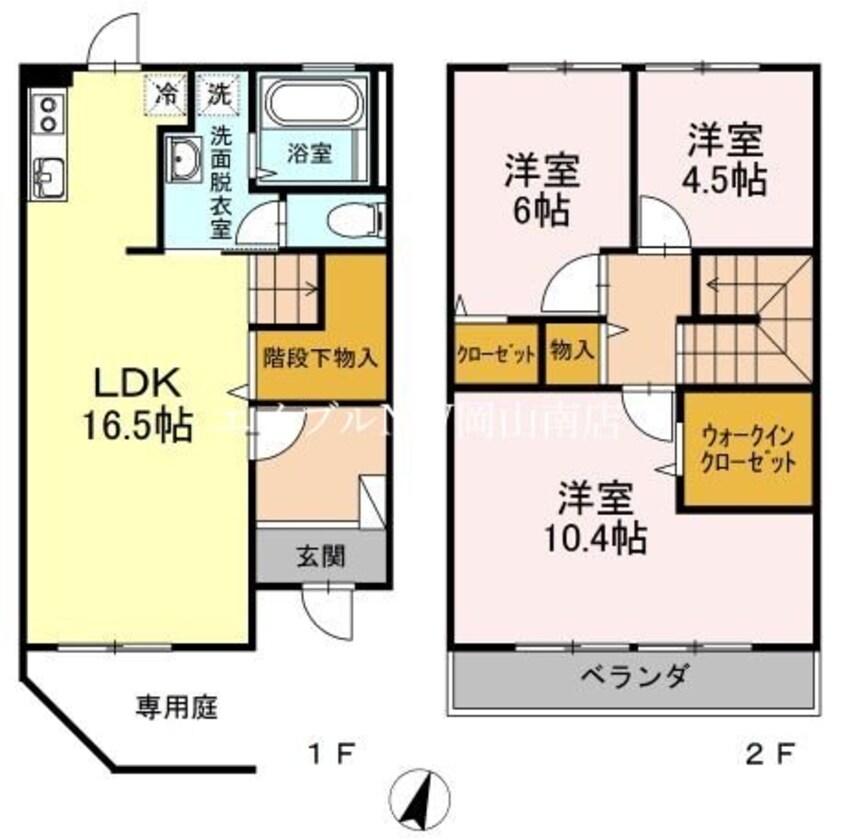 間取図 山陽本線（中国）/岡山駅 バス24分福田下車:停歩7分 1階 築9年