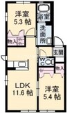 山陽本線（中国）/岡山駅 バス:28分:停歩4分 1階 築18年 2LDKの間取り