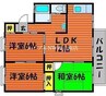 宇野線<宇野みなと線>/大元駅 徒歩19分 2階 築37年 3LDKの間取り