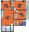 宇野線<宇野みなと線>/大元駅 徒歩15分 1階 築28年 3LDKの間取り
