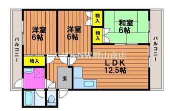 間取図 宇野線<宇野みなと線>/備前西市駅 徒歩73分 3階 築32年