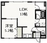 山陽本線（中国）/岡山駅 徒歩9分 5階 築12年 1LDKの間取り