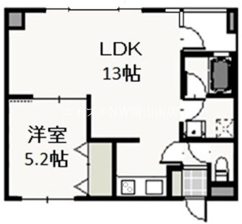 間取図 山陽本線（中国）/岡山駅 徒歩9分 5階 築12年