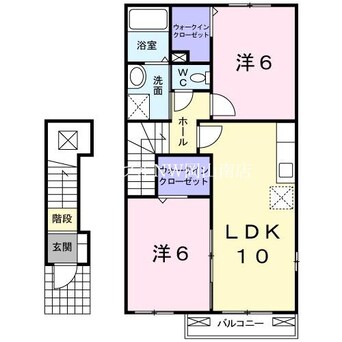 間取図 宇野線<宇野みなと線>/八浜駅 徒歩98分 2階 築15年