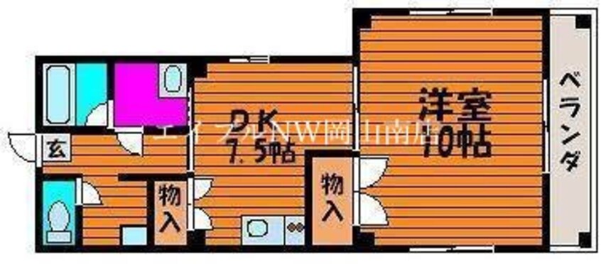 間取図 宇野線<宇野みなと線>/大元駅 徒歩3分 2階 築27年