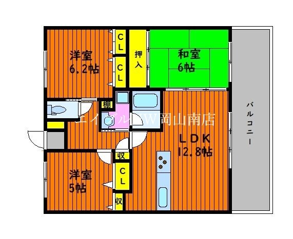 間取り図 山陽本線（中国）/高島駅 徒歩21分 7階 築12年